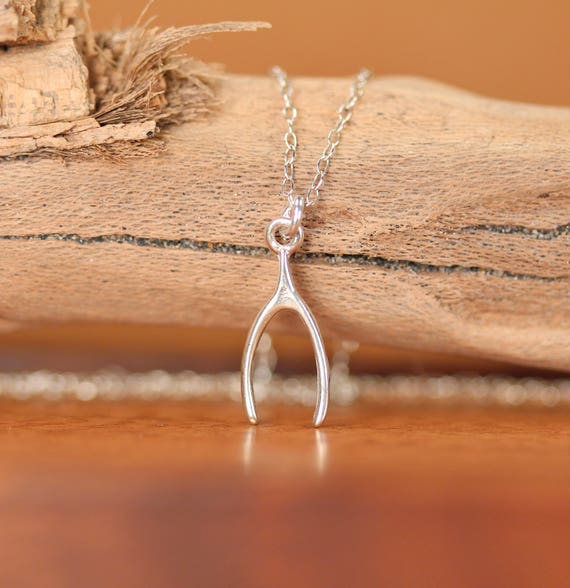 Silver wishbone necklace, lucky charm, gold wishbone necklace, good luck necklace, dainty necklace, 14k gold filled chain