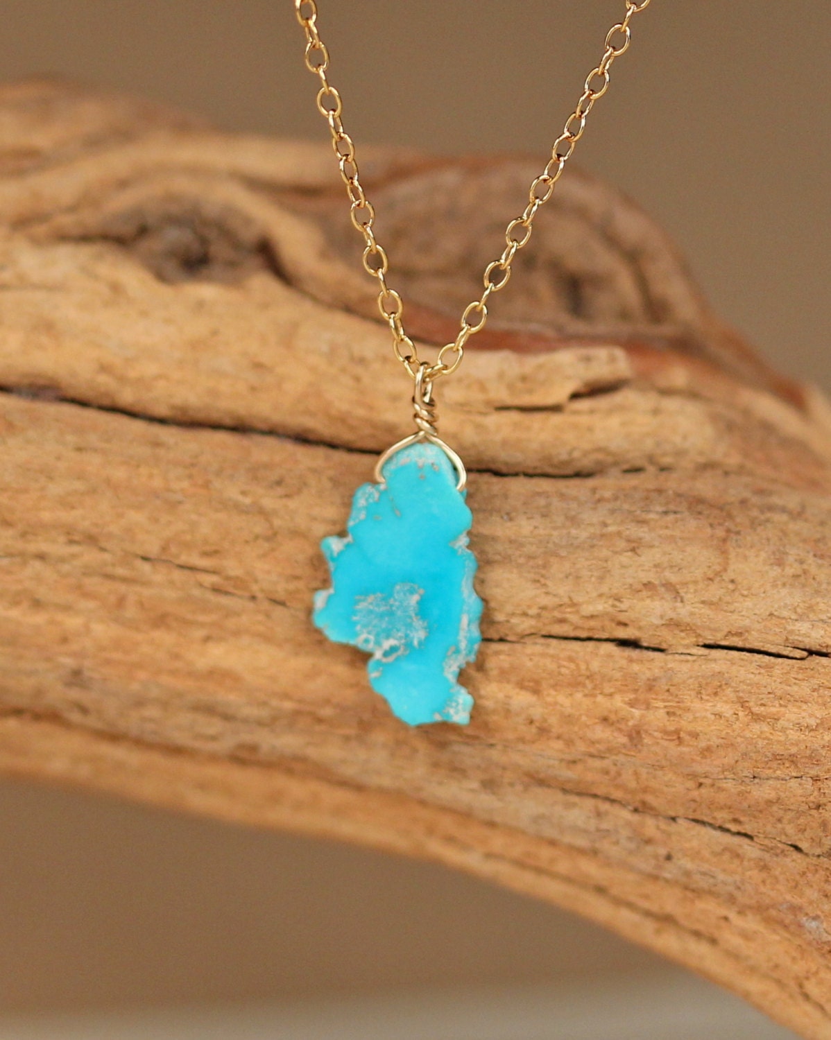 Sleeping beauty turquoise necklace - raw turquoise necklace - arizona