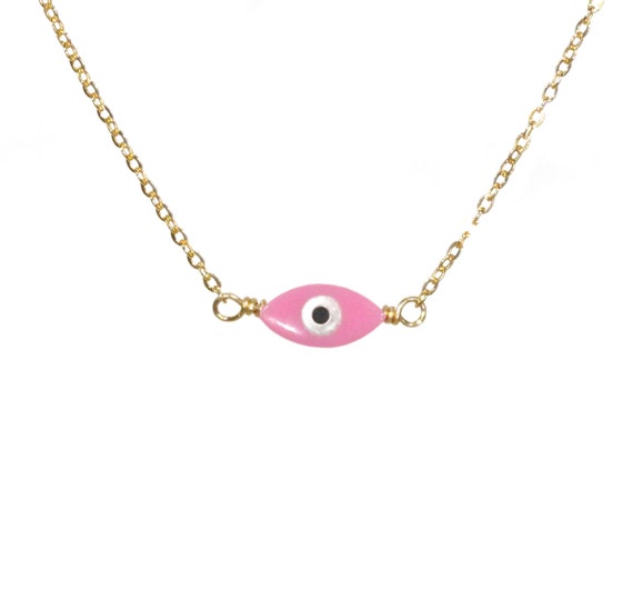 Evil eye necklace, protection necklace, all seeing eye, nazar necklace, tiny third eye necklace, dainty eye necklace, 14k gold filled chain