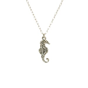 Sea horse necklace, sterling silver seahorse pendant, sea animal, lucky necklace, cute necklace, a tiny seahorse on 14k gold filled chain
