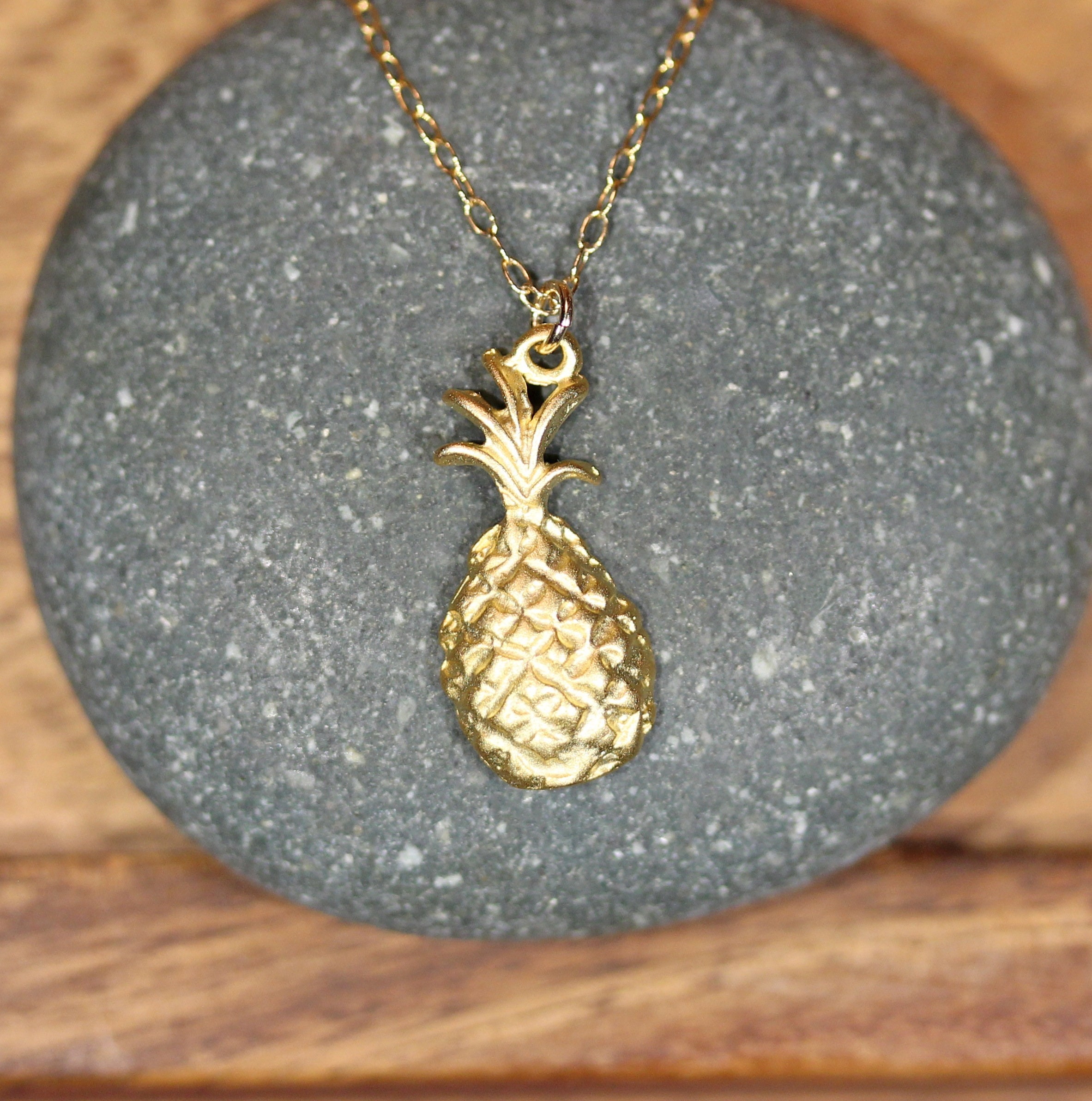 Pineapple necklace gold pineapple pendant necklace fruit Etsy