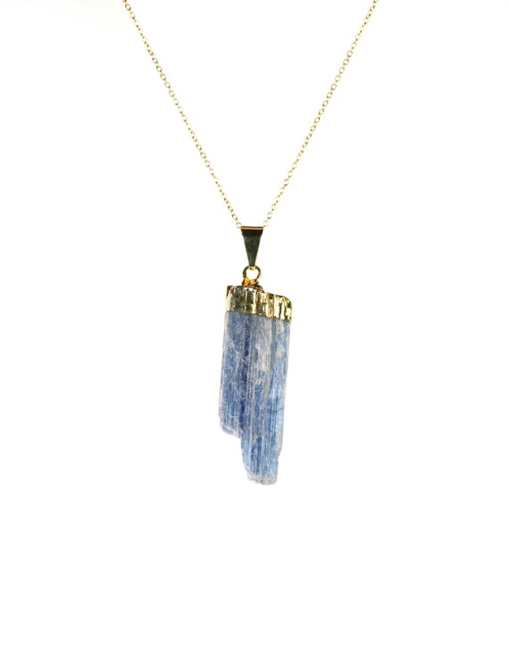 Kyanite necklace - raw crystal - blue kyanite - serenity - healing necklace - a gold topped blue kyanite on a 14k gold filled chain