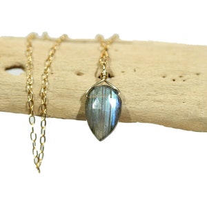 Labradorite necklace, dainty necklace, teardrop pendant, rainbow crystal necklace, blue gemstone pendant, flashy labradorite, something blue