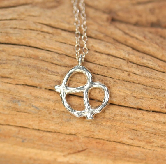 Silver pretzel necklace // cute charm necklace // bff necklace //  kawaii necklace // the perfect gift // food necklace