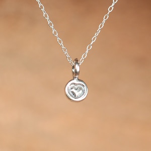 The tiniest of hearts necklace, tiny silver heart necklace, mini micro necklace, dainty sterling silver necklace