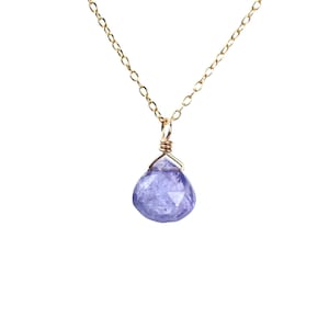 Tanzanite necklace drop necklace crystal necklace purple necklace tiny necklace floating necklace 14k gold filled necklace image 2