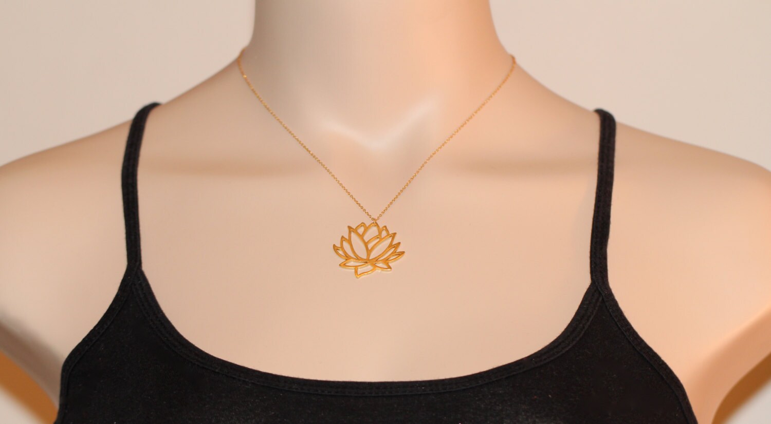 Lotus Necklace, Gold Lotus Flower Necklace, Blooming Flower Lotus Necklace, Gold Lotus Flower Necklace, Blooming Flower