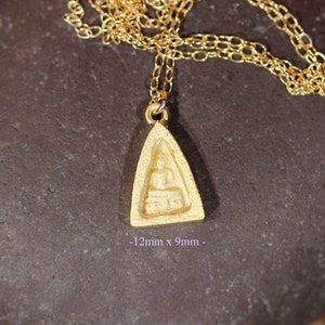 Collier Bouddha, collier de yoga, collier de méditation, pendentif bouddha en or, zen, un bouddha en vermeil doré sur une chaîne remplie d'or 14 carats image 4