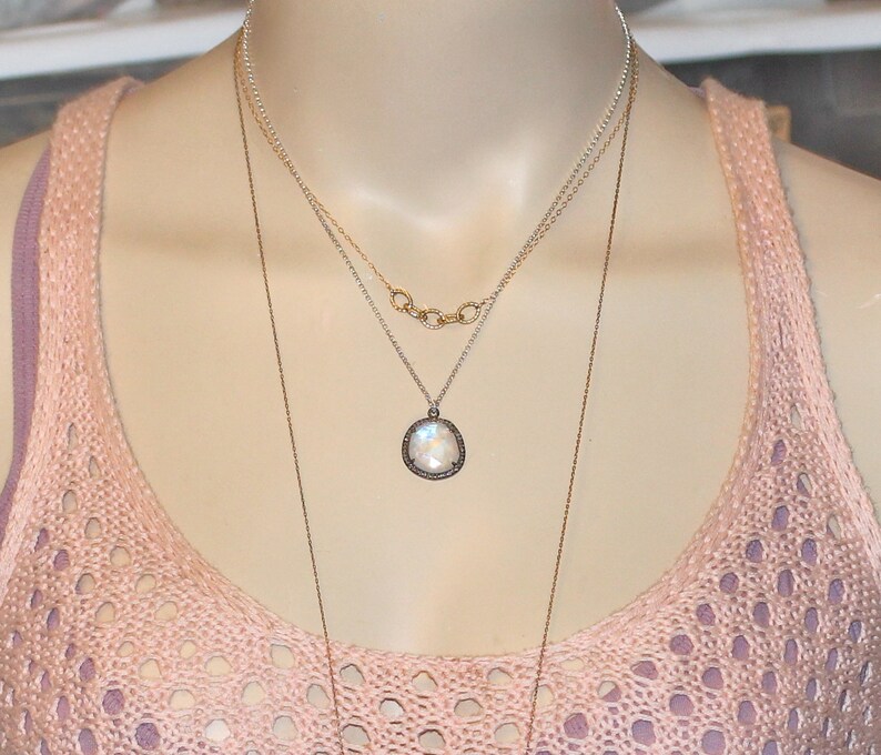 VOLUKA Created White Fire Opal Pendant Necklace For Women|8 * 10mm Teardrop October's Birthstone Gemstone Necklace|18K White Gold Plated Pear-Shaped Wedding Engagement Jewelry Gifts 19.5 Inches