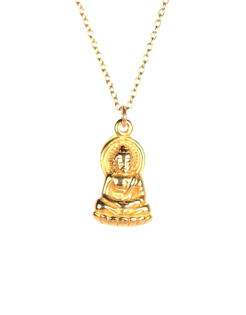 Buddha Necklace Gold Buddha Necklace Yoga Necklace Etsy