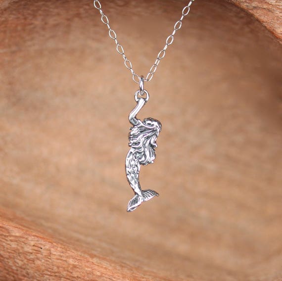 Mermaid necklace - silver mermaid necklace - sea princess - a sterling silver mermaid on a sterling silver chain