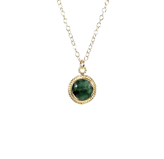 Emerald necklace, may birthstone jewelry, African emerald pendant, green emerald jewelry, green crystal necklace, healing stone pendant