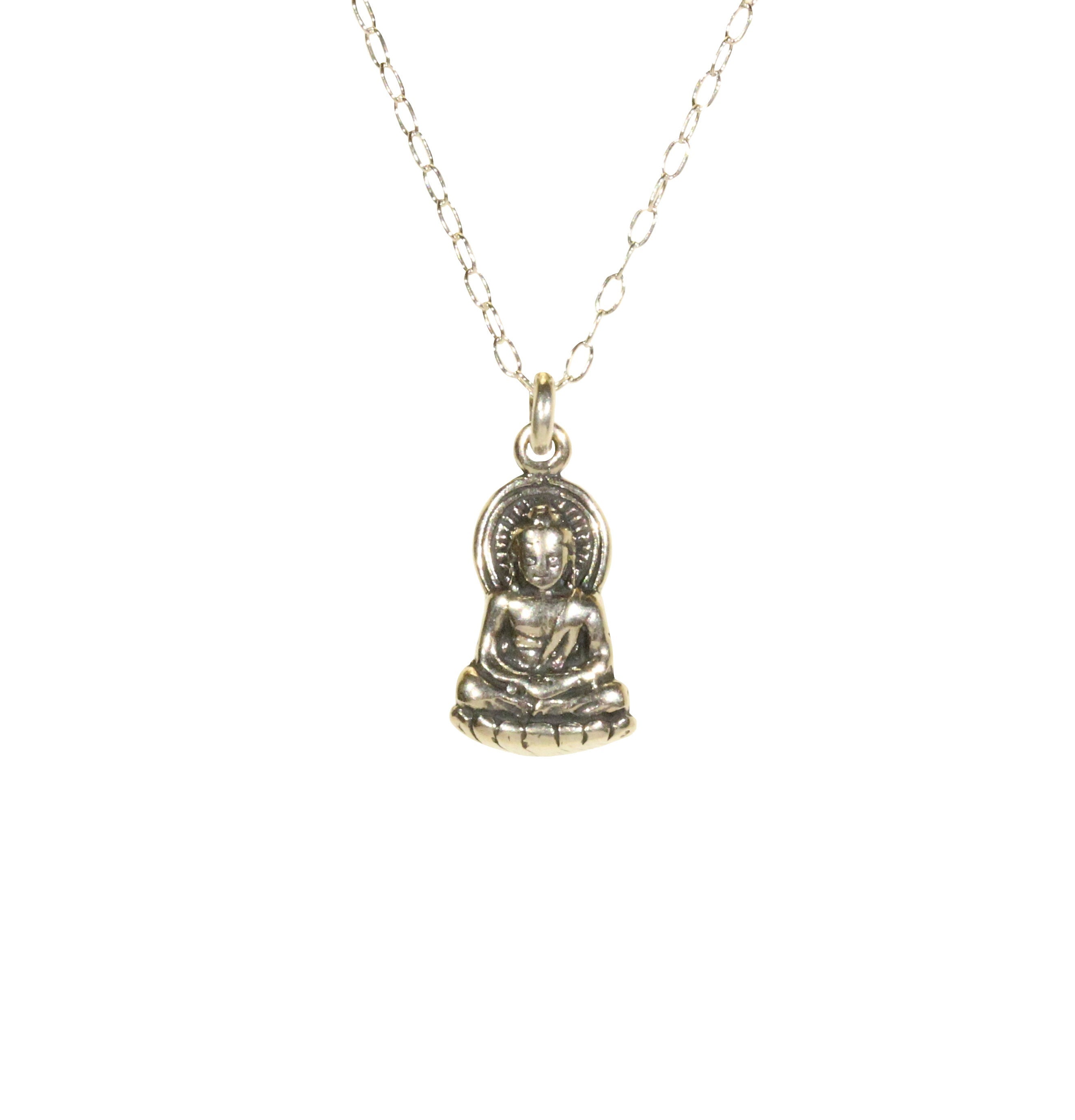 Buddha necklace - silver buddha necklace - yoga necklace - gautama ...