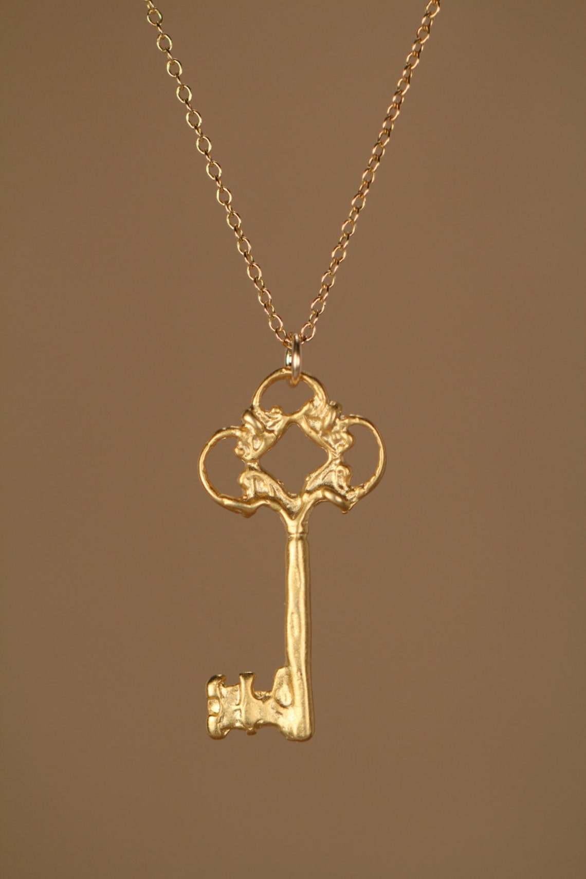 Gold key necklace little gold key key necklace delicate Etsy