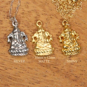 Ganesha necklace gold ganesha indian god ganesh yoga necklace amulet a 14k gold vermeil ganesha on a 14k gold filled chain image 2