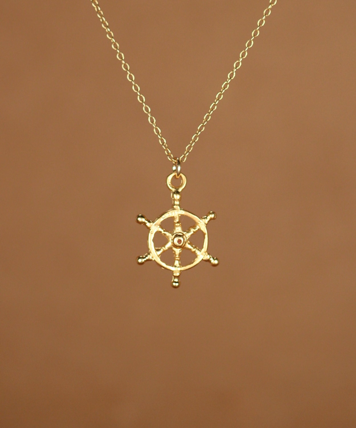 Ship wheel necklace, navy wife necklace, captains wheel, nautical ...