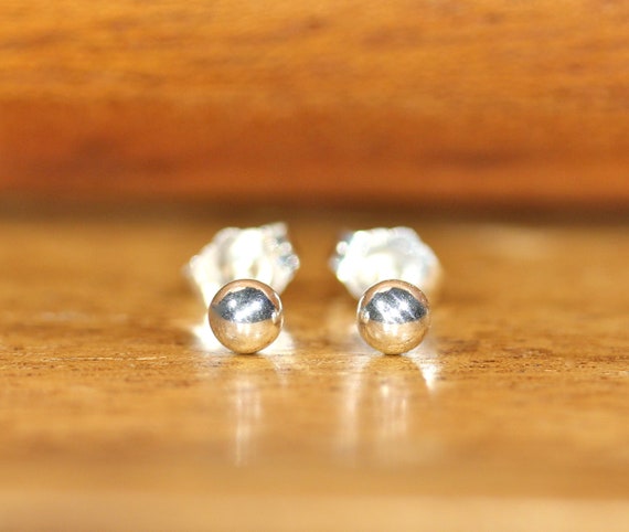 Sterling Silver ball earrings, gold dot earrings, gold studs, tiny ball earrings, silver dot stud earrings, 14k gold filled earrings