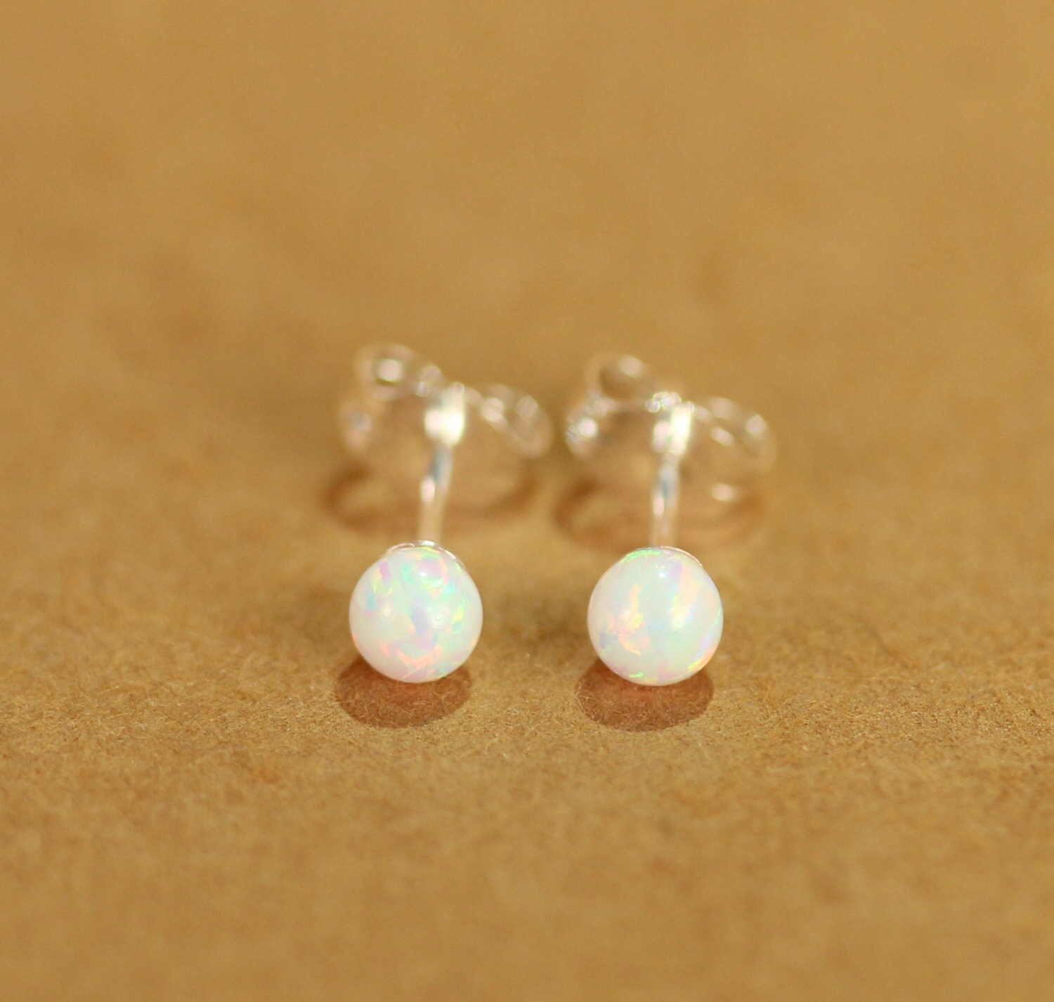 Opal earrings opal ball earrings opal stud opal ball Etsy