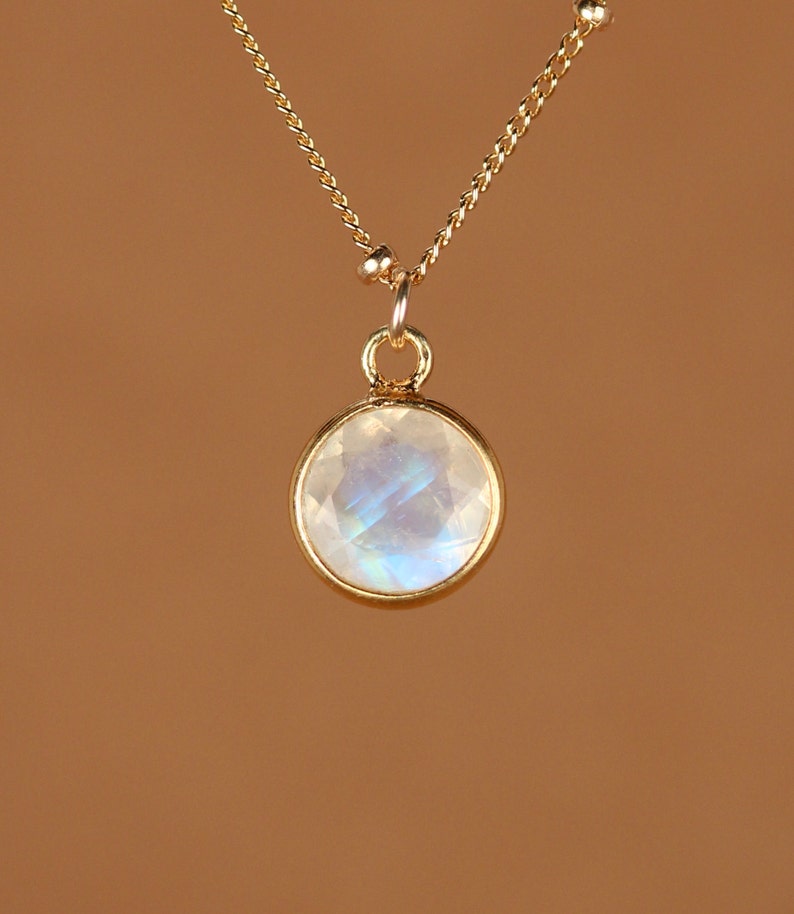 Moonstone Necklace Gold Moonstone June Birthstone a Gold Etsy