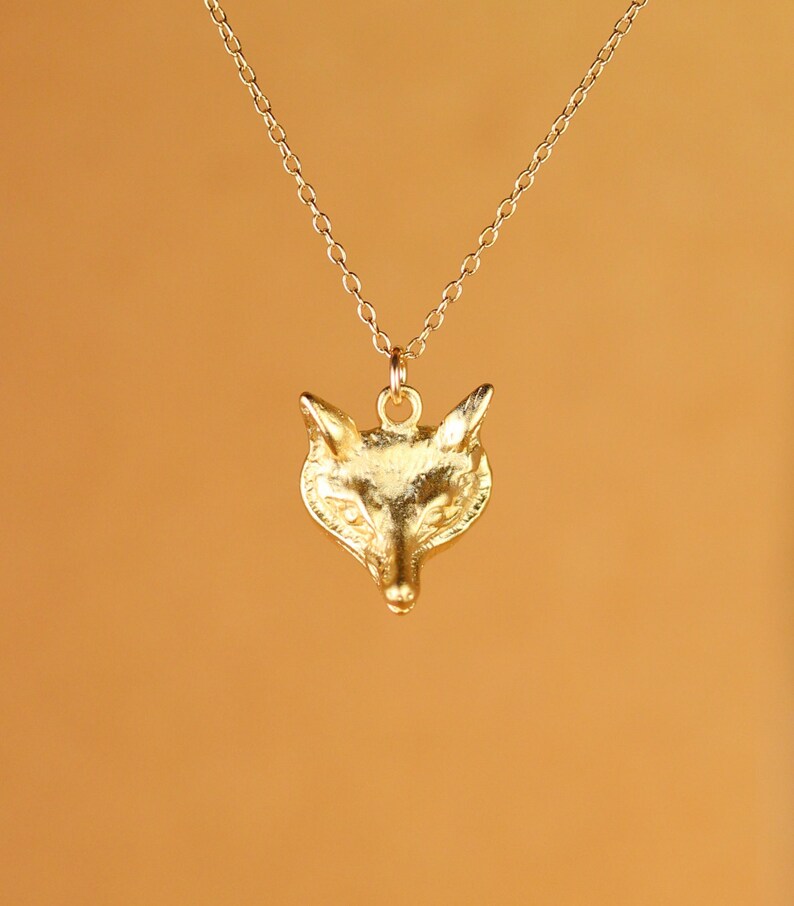 Silver Fox Necklace Wolf Head Necklace Fox Head Pendant Etsy