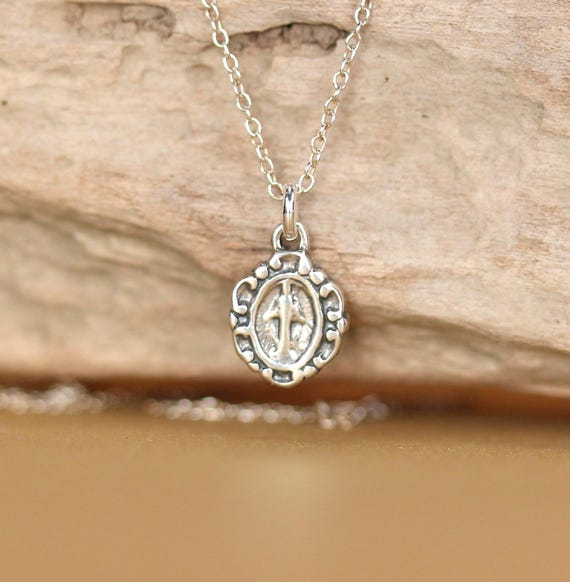 Virgin mary necklace -  sterling silver virgin mary necklace - religious necklace