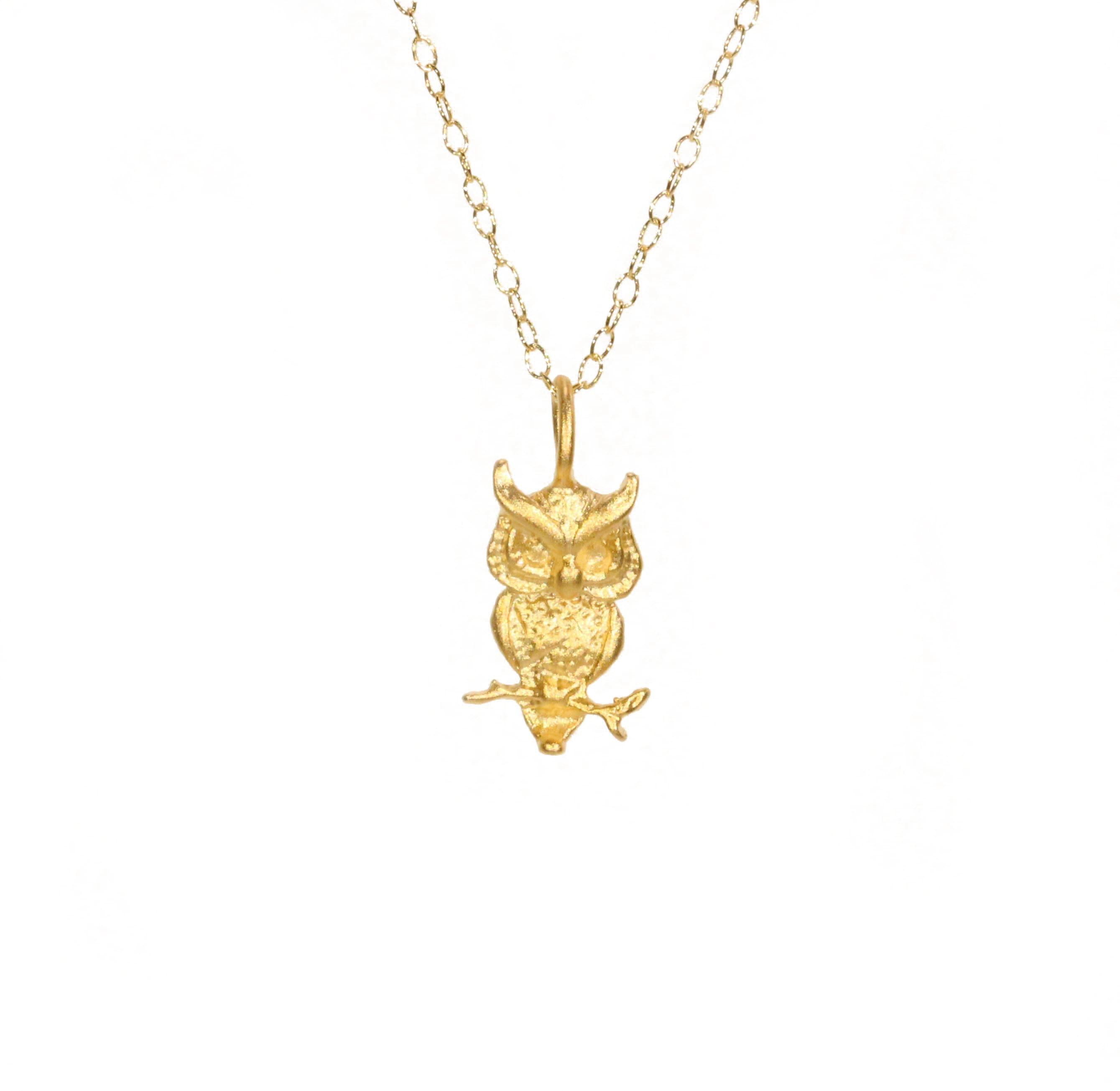 Owl necklace, gold owl pendant, hoot hoot, owl jewelry, bird necklace ...