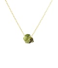 Green garnet necklace, raw crystal necklace, heart chakra, January birthstone, a raw green garnet hanging on a 14k gold filled chain -22C