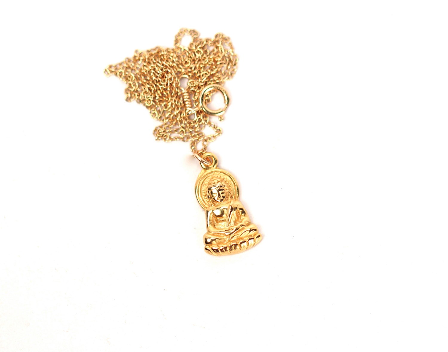 Buddha necklace - gold buddha necklace - yoga necklace - gautama buddha