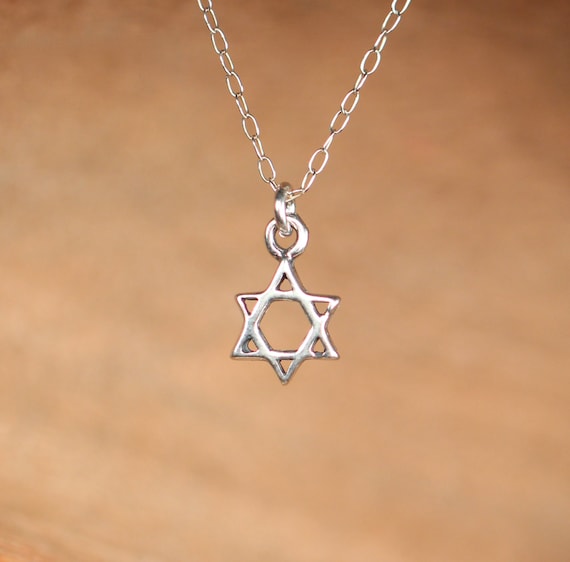 Star of David necklace - silver magen david necklace - jewish star necklace - tiny star charm