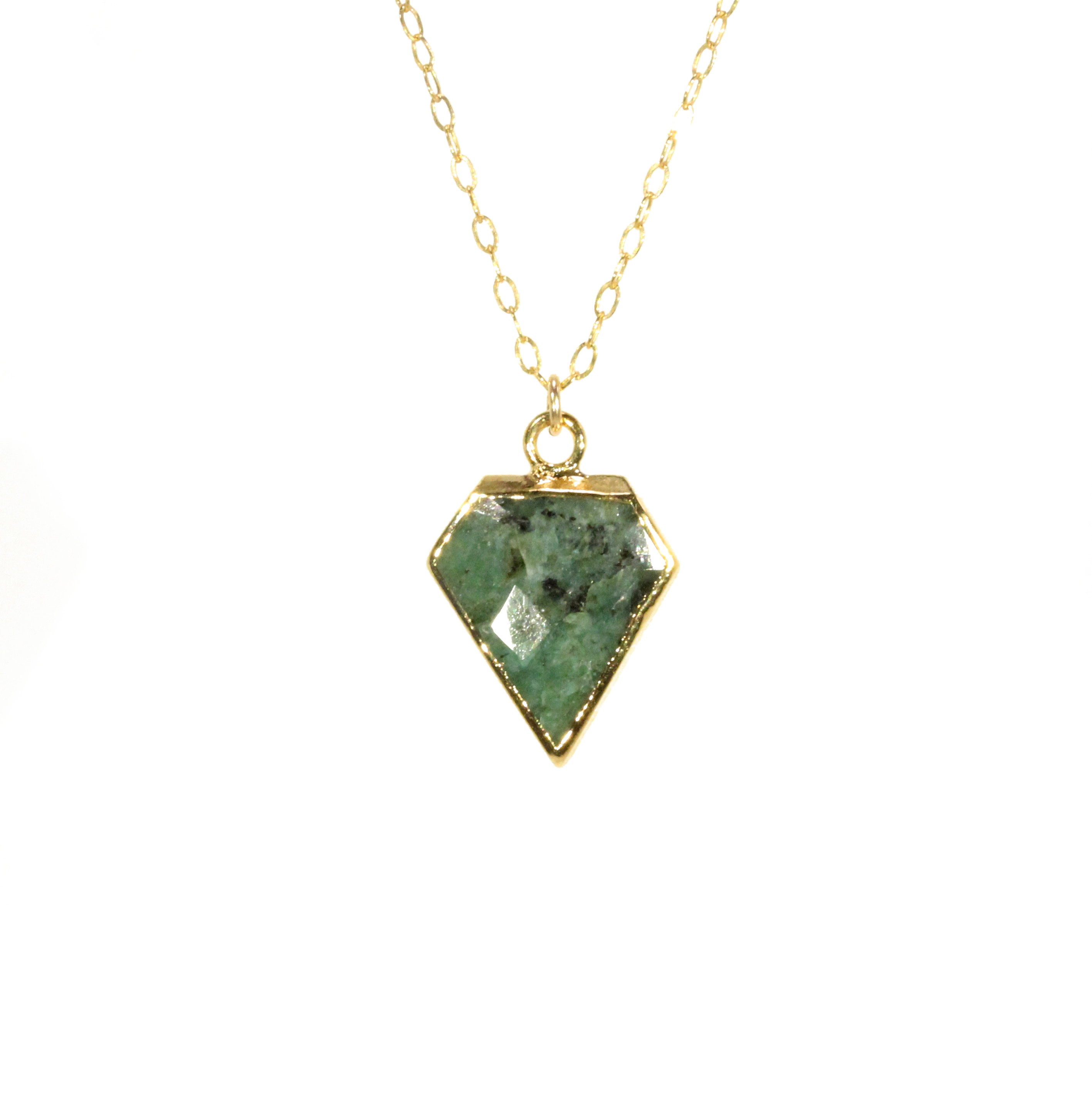 Crystal Simple Drop Necklace (Emerald) – Love Stylize