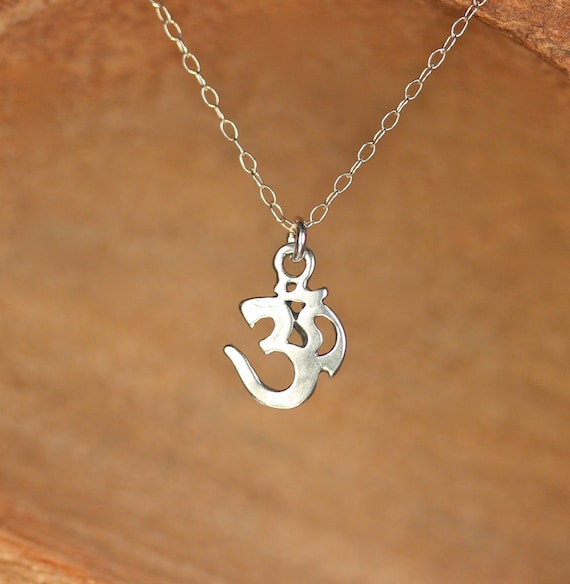 Ohm necklace, peaceful necklace, dainty silver necklace, yoga necklace, meditation, zen, a little ohm on a sterling silver chain