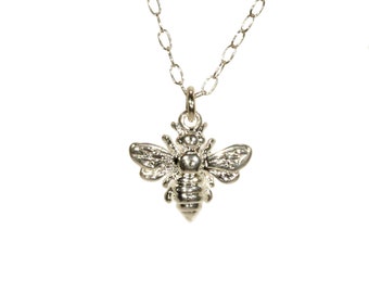 Sterlingzilveren bijenketting: hangertje klein vliegend insect