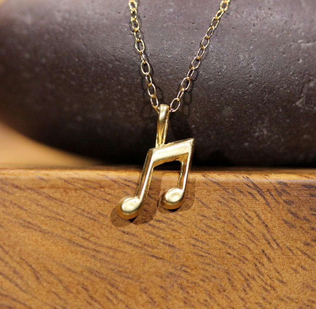 Gold Music Note Necklace Eighth Note Necklace Music Note Pendant Musical Necklace Music Gift Idea Cute Necklace Gift for Her Singer Etsy