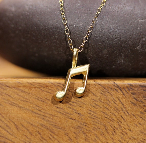 Gold music note necklace, eighth note necklace , music note pendant, musical necklace, music gift idea, cute necklace, gift for her, singer