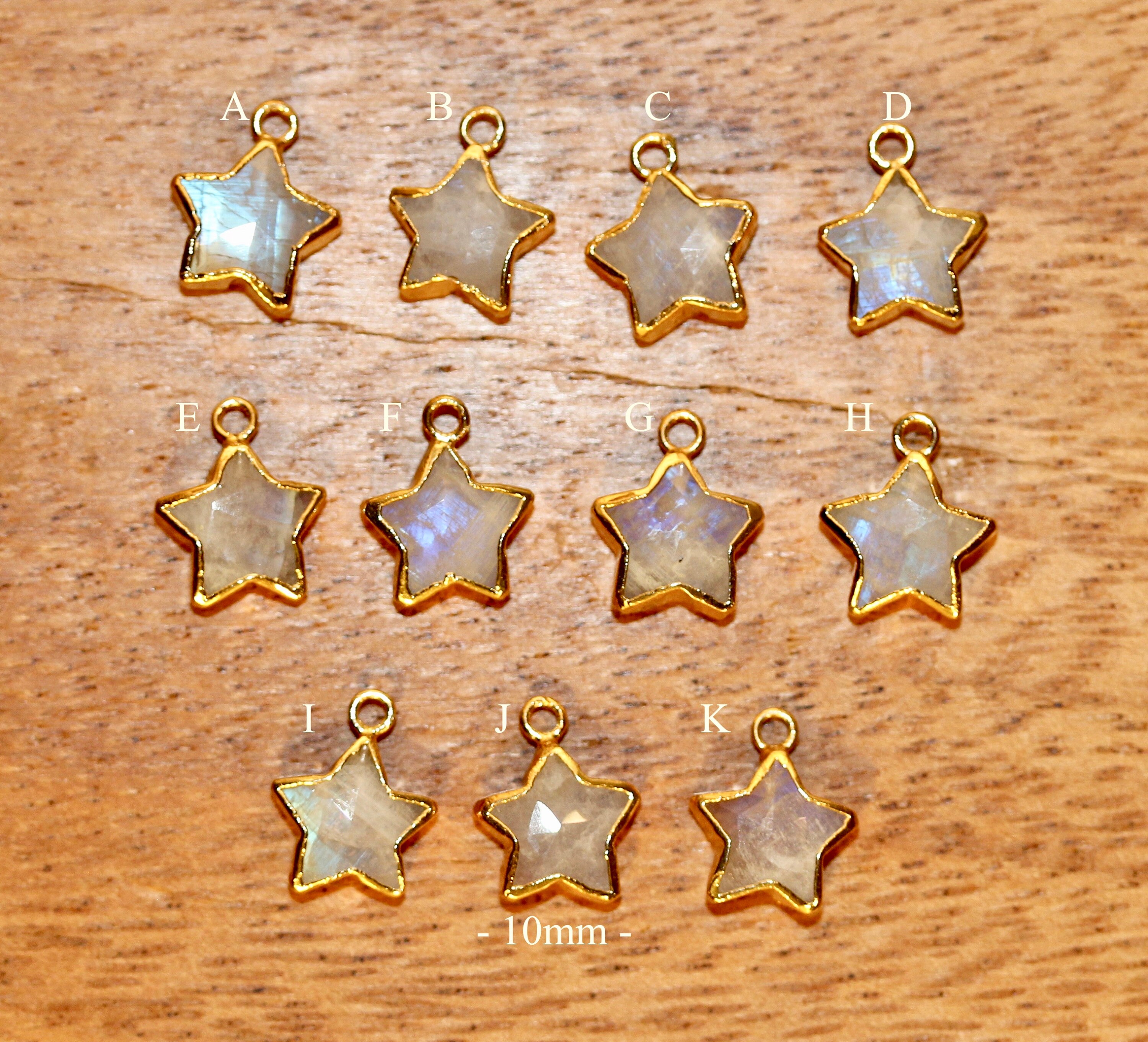 Moonstone star necklace rainbow moonstone necklace gold star