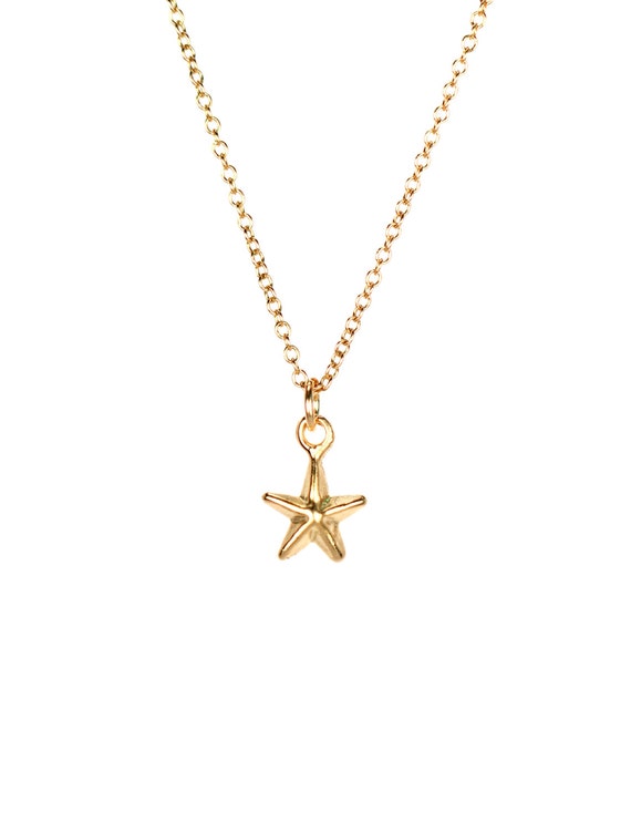 Tiny gold star necklace, celestial necklace, twinkle twinkle little star, tiny star, a little 14k gold vermeil star on 14k gold filled chain