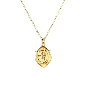 Virgin Mary necklace, religious necklace, catholic necklace, protection pendant, a 14k gold vermeil virgin mary on a 14k gold filled chain