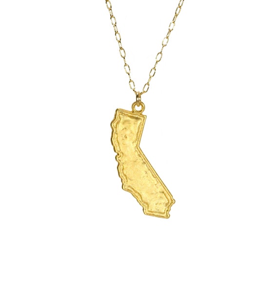 California necklace, Los Angeles necklace, the golden state, California love, LA, San Diego, San Francisco, UCLA, 14k gold filled chain