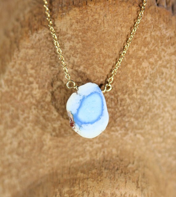 Lavender turquoise necklace - Kazakhstan turquoise necklace - genuine turquoise jewelry - rough turquoise - raw turquoise necklace