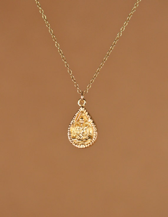 Buddha necklace, yoga necklace, meditation necklace, peace, zen, boho necklace, a gold buddha pendant on a 14k gold filled chain