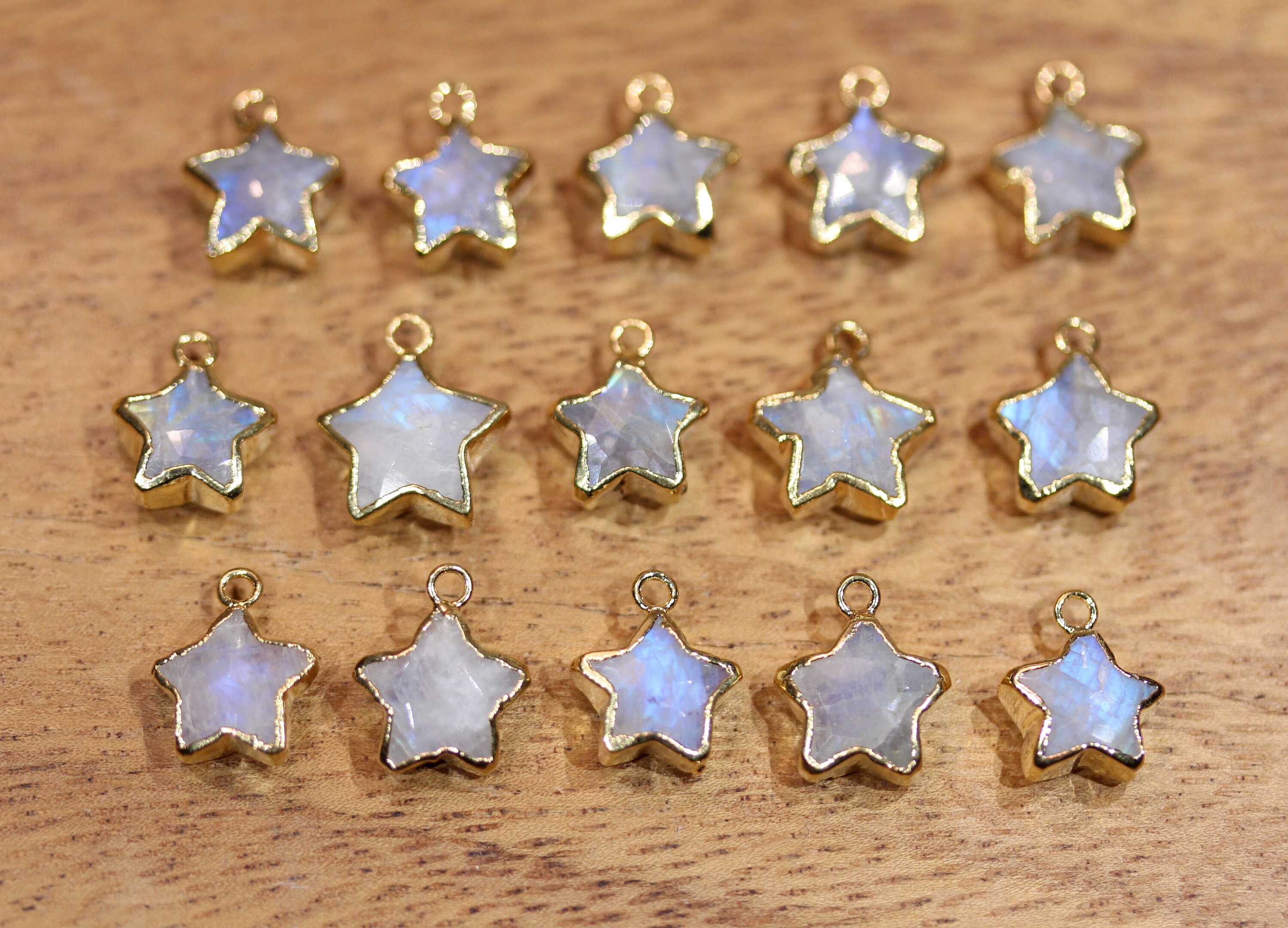 Moonstone star necklace rainbow moonstone necklace gold star