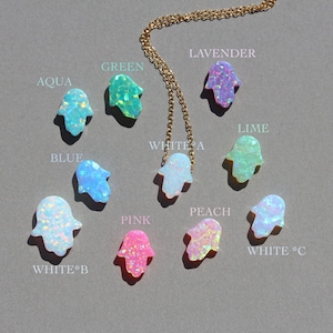 Opal hamsa necklace - hamsa necklace - good luck charm - hand of god - kaballah - gold hamsa necklace - silver hamsa necklace