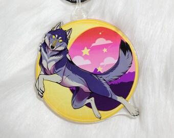 Wolf Acrylic Keychain Charm