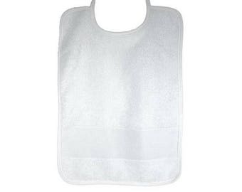 Bib with Twine and tape embroidery white