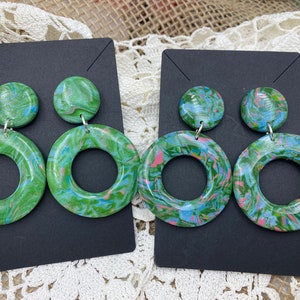 Impressionist Lily Pad Pond Earrings