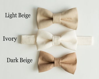 Ivory Bow Tie for Boys Baptism Outfit, Christening Outfit,  Infant to Men Sizes, Ring Bearer,  1st Birthday Boy, Baby Shower Gift