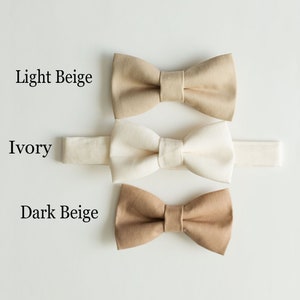 Ivory Bow Tie for Boys Baptism Outfit, Christening Outfit,  Infant to Men Sizes, Ring Bearer,  1st Birthday Boy, Baby Shower Gift