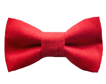 Red Bow Tie Newborn - Adult Size, Perfect For Christmas Outfits, Santa Photos, Ring Bearer/Page Boy Outfit, Wedding Party Outfit, Cake Smash