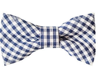 Navy Blue Checkered Bow Tie, Toddler To Adult Sizes. Great For Ring Bearer/Page Boy Outfit, Cake Smash, Groomsmen Gift, Cake Smash Outfit