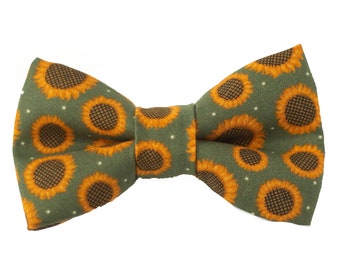 Sunflower Dark Sage Green Bow Tie Newborn-Adult for Ring Bearer/Page Boy, Groomsmen, Wedding Party Outfit, Cake Smash/ Toddler Bow Tie